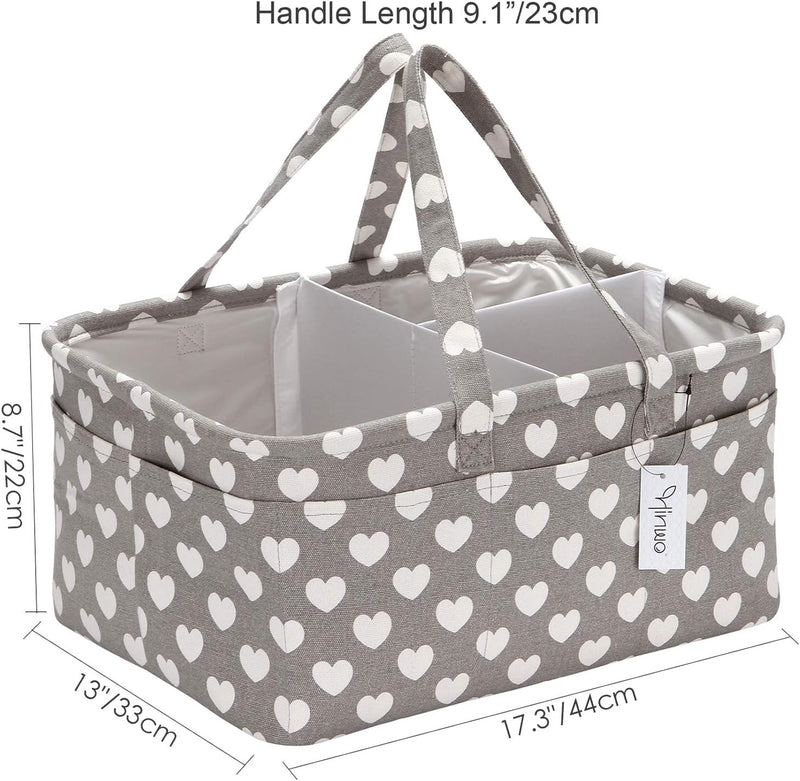 Hinwo Baby Windel Caddy 3-Compartment Infant Nursery Tote Aufbewahrungsbehälter Tragbare Organizer N