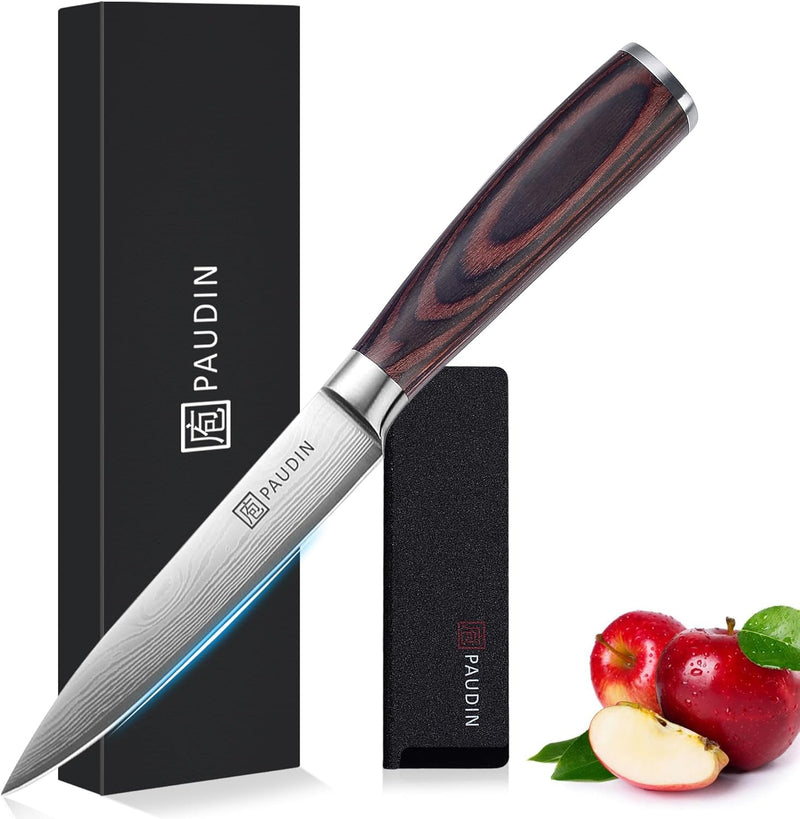 PAUDIN Kochmesser Allzweckmesser Profi 13cm Scharf Küchenmesser Chefmesser aus rostfreiem Deutscher