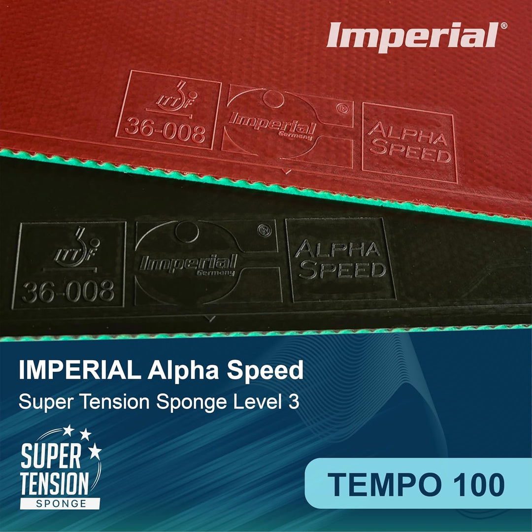Imperial Alpha Speed | China Tischtennis Belag | Noppen innen | Offensiv | ITTF Zulassung Rot 2,1 mm