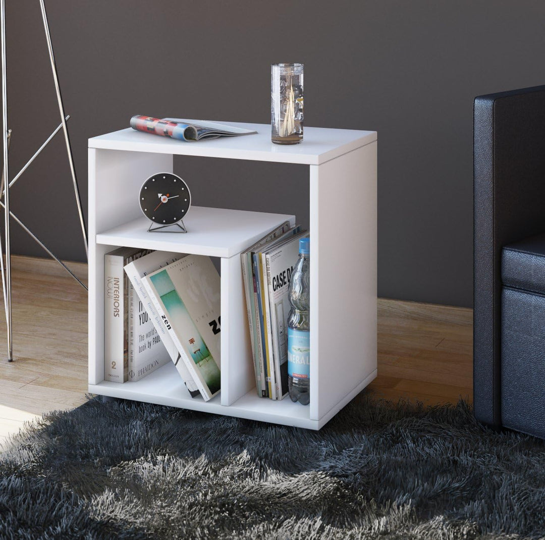 VCM Holz Beistelltisch Couchtisch Sofatisch Nachttisch Wohnzimmertisch Kaffeetisch Zeito Weiss, Weis