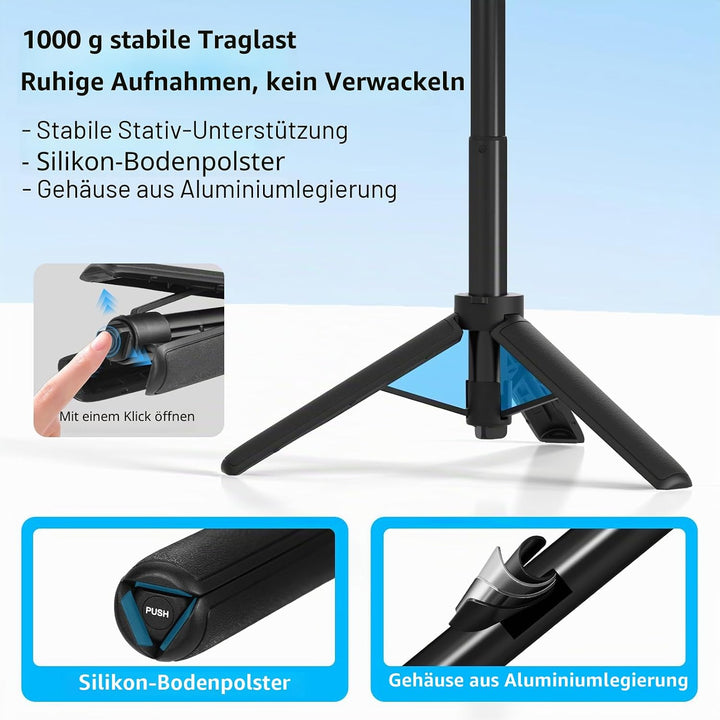 54cm Selfie Stick Stativ für DJI Osmo Action 6/Nano, Magnetische Schnellverschluss Selfie-Stick Ausz