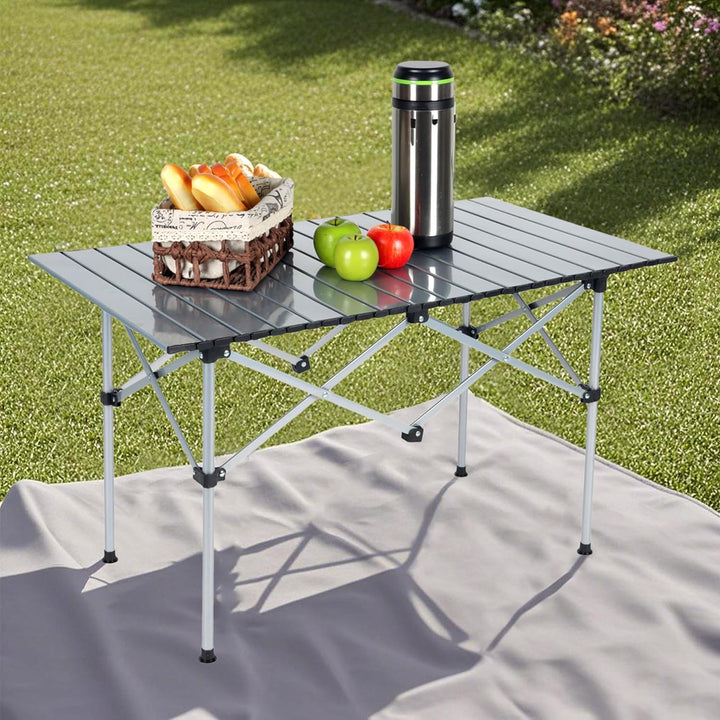 Relaxdays Campingtisch, Faltbarer Beistelltisch, HBT 55 x 95 x 53 cm, Camping & Picknick, Klapptisch