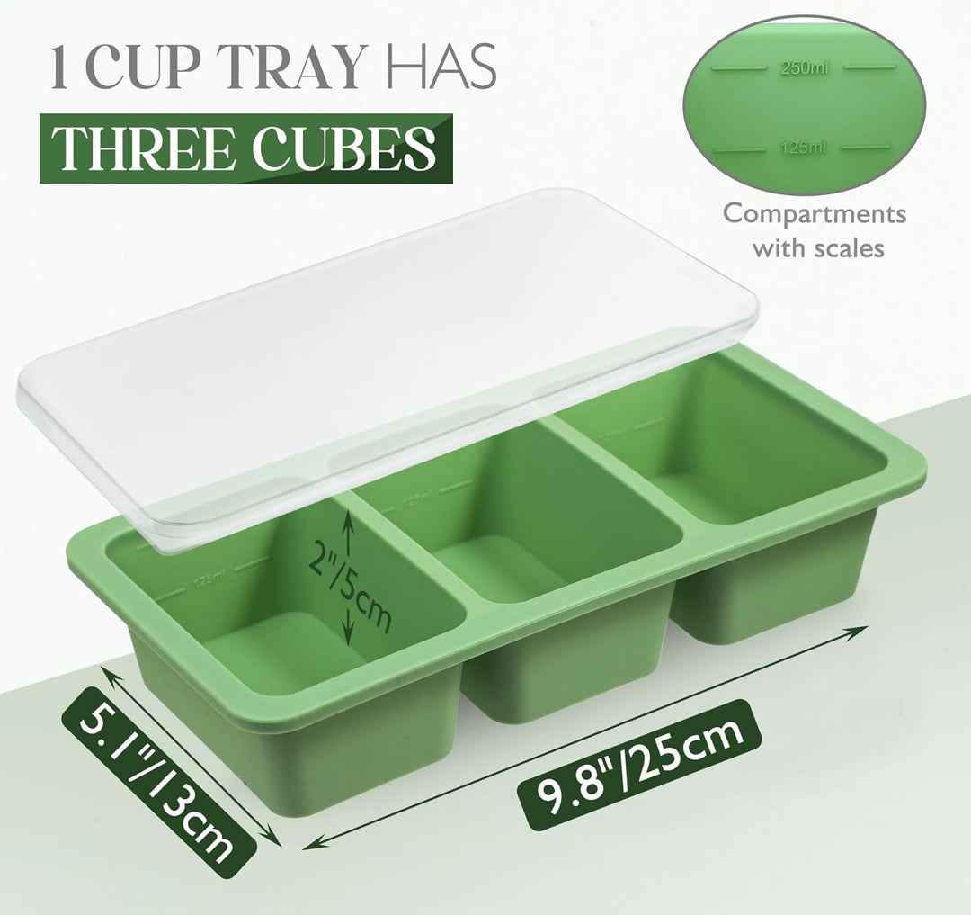 Kamehame Suppen Einfrieren Behälter Silikon 250ml 2 Stück Silikon Gefrierform mit Deckel Super Cube