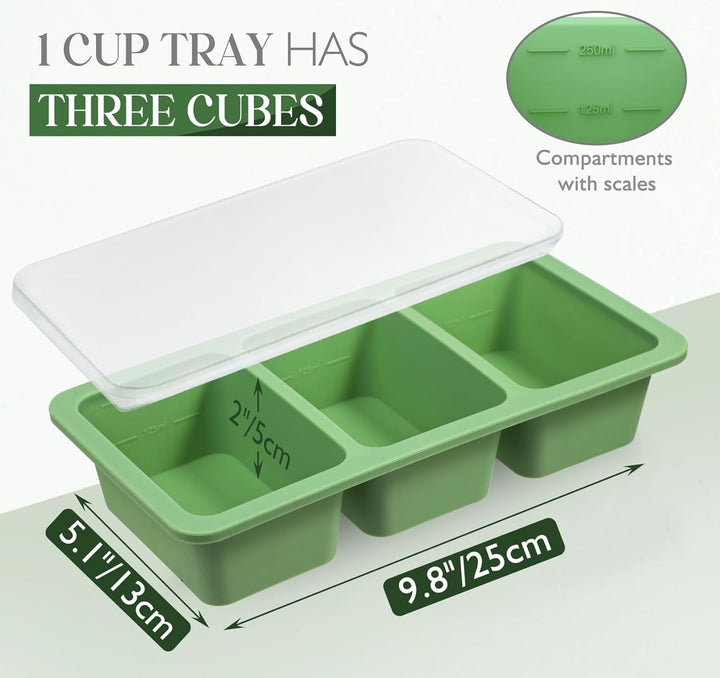 Kamehame Suppen Einfrieren Behälter Silikon 250ml 2 Stück Silikon Gefrierform mit Deckel Super Cube