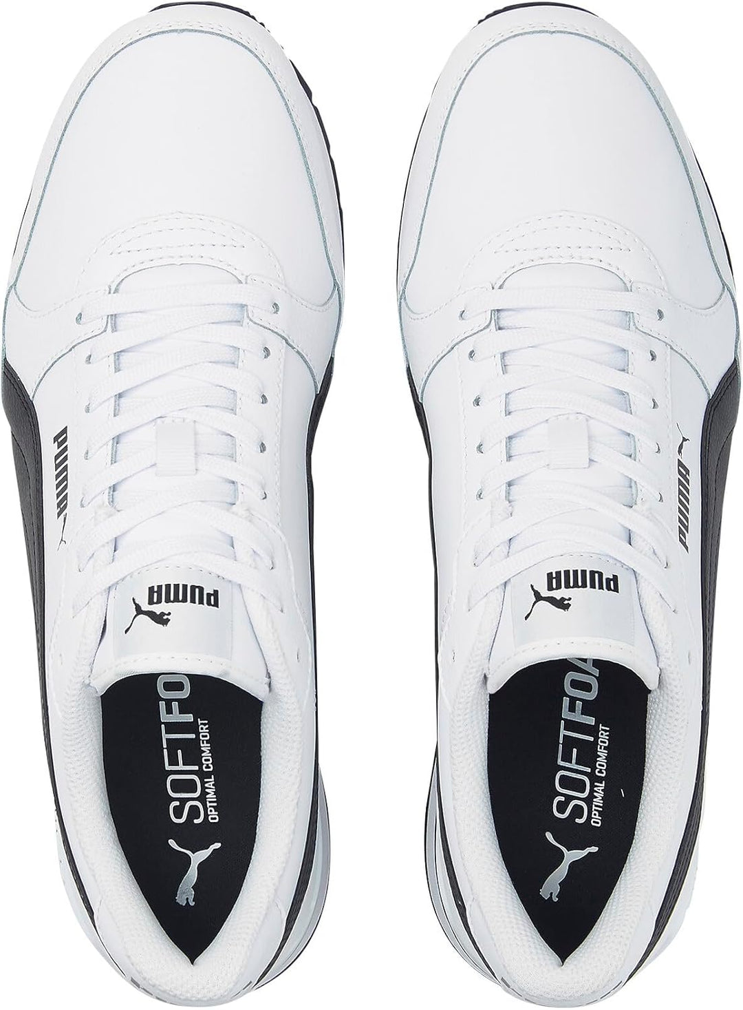 PUMA Unisex St Runner L Low-Top 44.5 EU Puma White Puma Black, 44.5 EU Puma White Puma Black