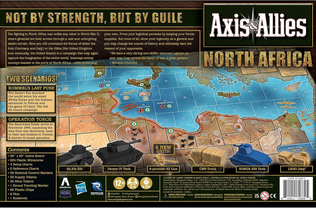 Renegade Game Studios Axis & Allies: North Africa - 2-4 Players - Ages 12+ 3 Hours Playing time - Ne