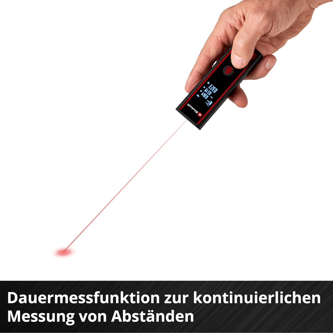 Einhell Laser Entfernungsmesser TC-LD 40 R (40 m max. Messbereich, Messmodi Distanz, Fläche, Volumen