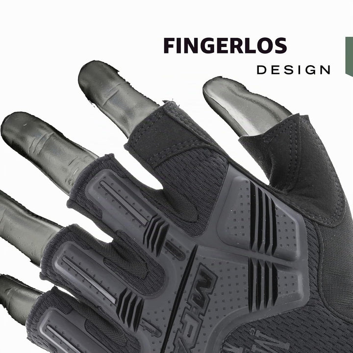 Mechanix Wear Mechanix Herren M-pact® Covert Vingerloze handschoenen (X-large, volledig zwart) Finge