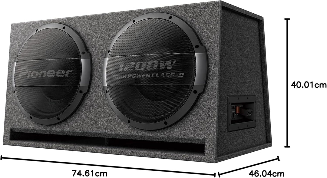 Pioneer TS-WX1220AH Aktivsubwoofer, leistungsstarker Gehäuse Subwoofer mit 3000 W Maximalleistung, 2