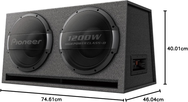 Pioneer TS-WX1220AH Aktivsubwoofer, leistungsstarker Gehäuse Subwoofer mit 3000 W Maximalleistung, 2