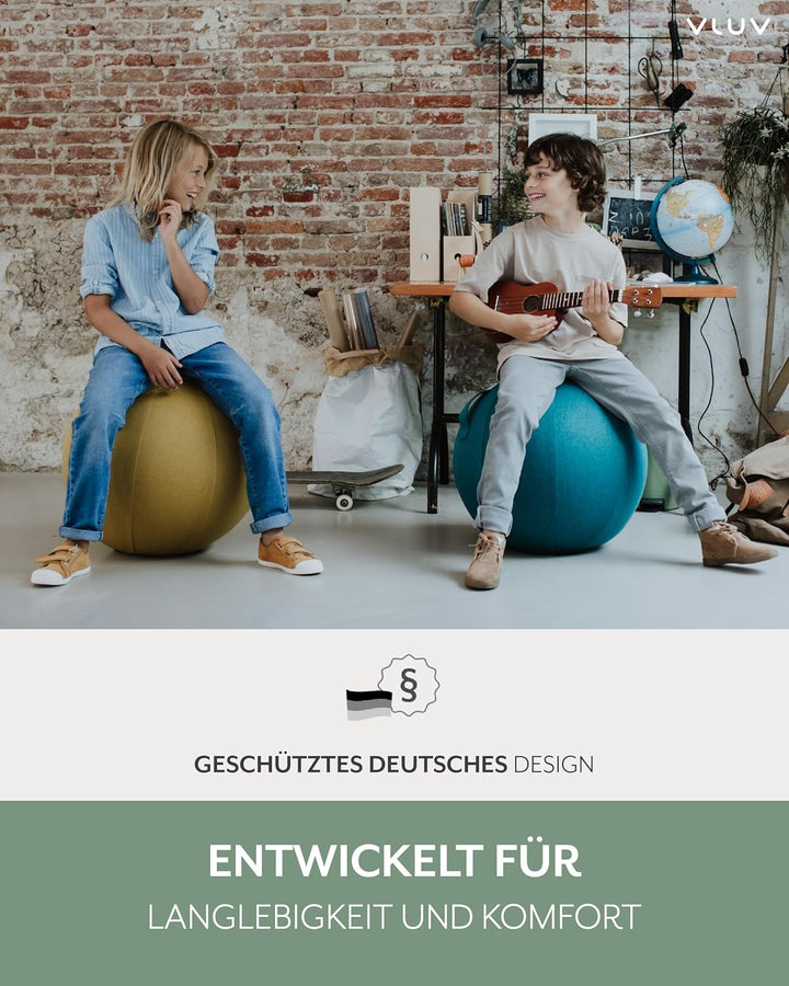 VLUV LEIV Stoff-Sitzball 60cm - 65cm Dark Petrol, 60cm - 65cm Dark Petrol