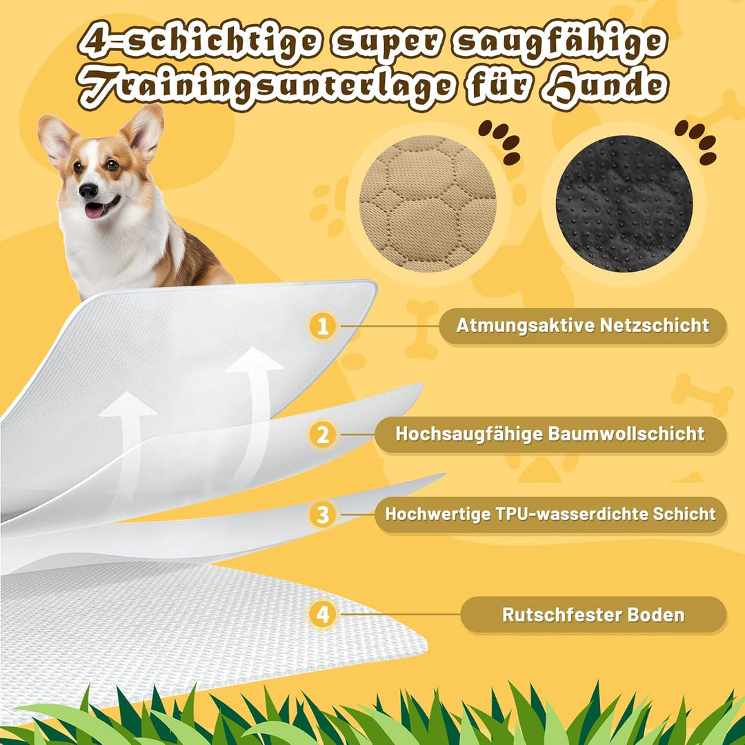 Hunde-Katzen-Trainingsunterlage 2-TLG. Set | Extra stark saugfähig | Wasserdicht & rutschfest | Wasc