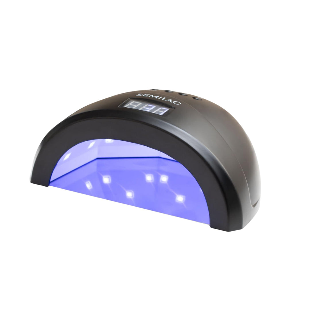 Semilac UV LED Lampe 24W/48W All Black – Nagellampe mit Dual-LED, Timer, Bewegungssensor & Low Heat