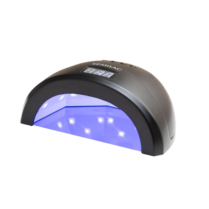 Semilac UV LED Lampe 24W/48W All Black – Nagellampe mit Dual-LED, Timer, Bewegungssensor & Low Heat
