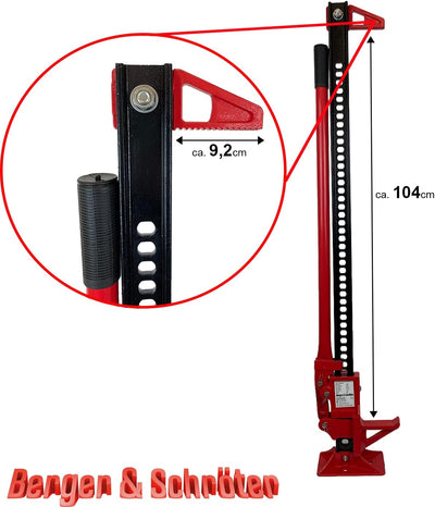 Berger & Schröter 50133 Farm Jack Wagenheber Offroad Traktorhochheber 3500kg Tragkraft