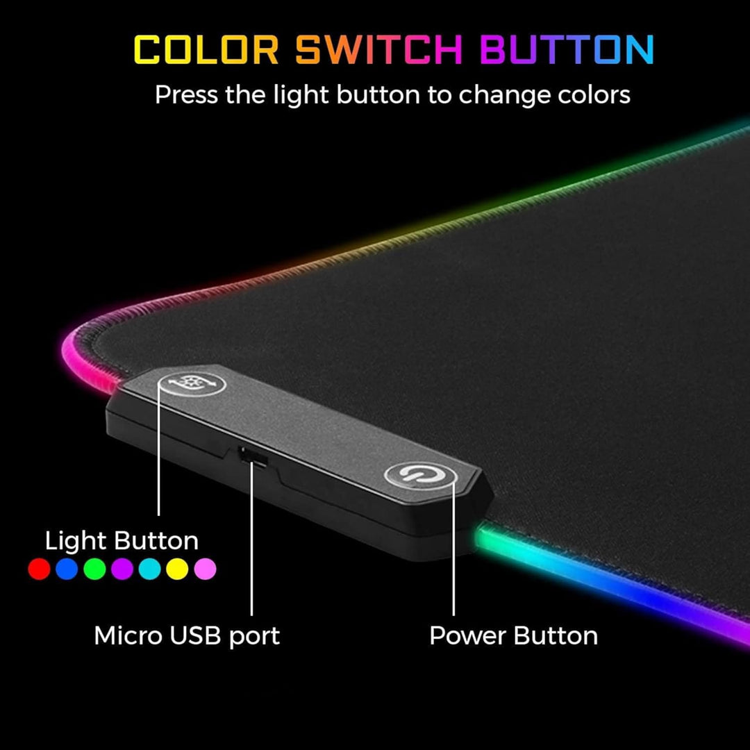 THE G-LAB Pad Rubidum – Gaming-Mauspad RGB – Gaming-Mauspad XXL – LED-Hintergrundbeleuchtung – Feuch