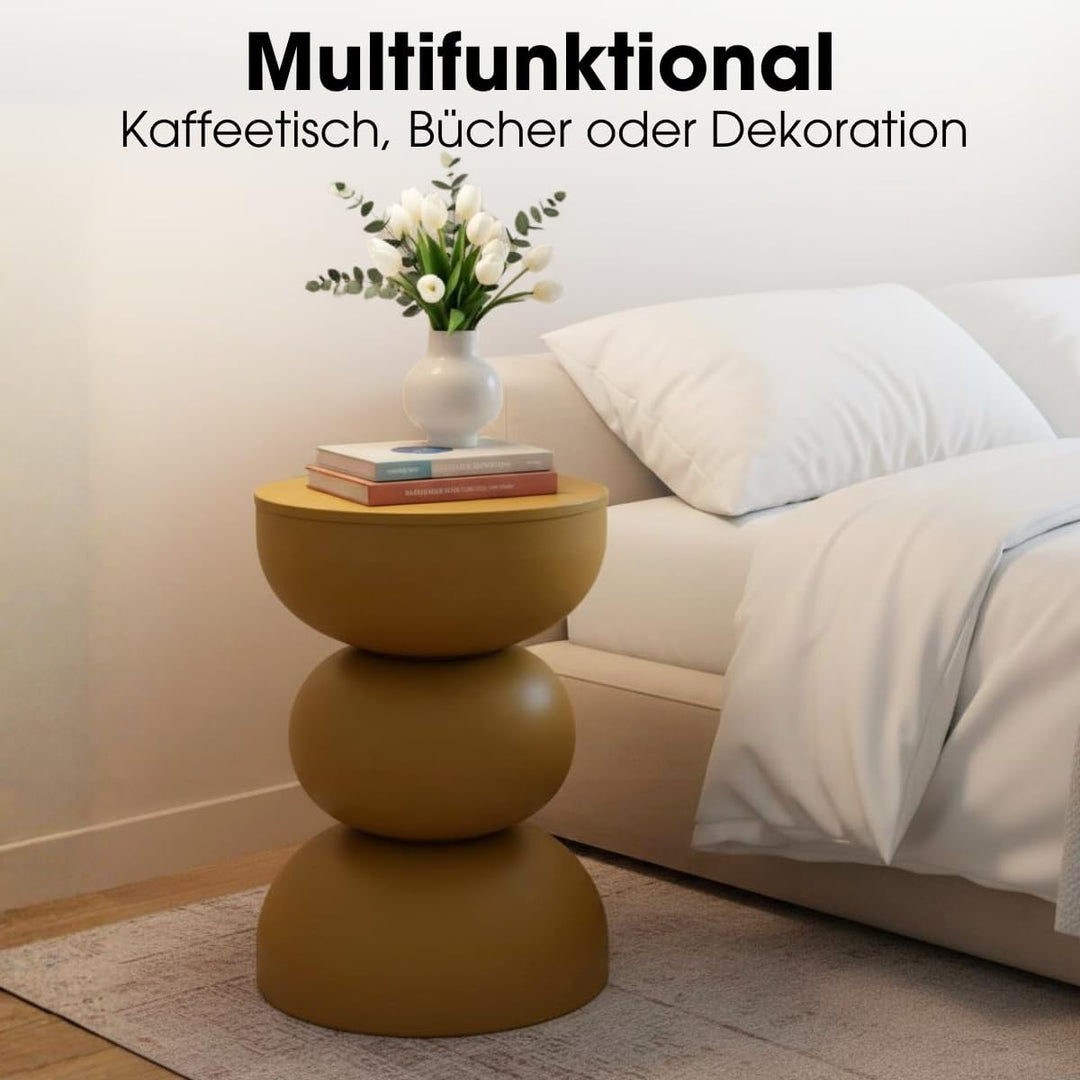 MICA Decorations Luna Beistelltisch – Beistelltisch Rund H46 x Ø32 cm – Wohnzimmer Tisch oder Nachtt