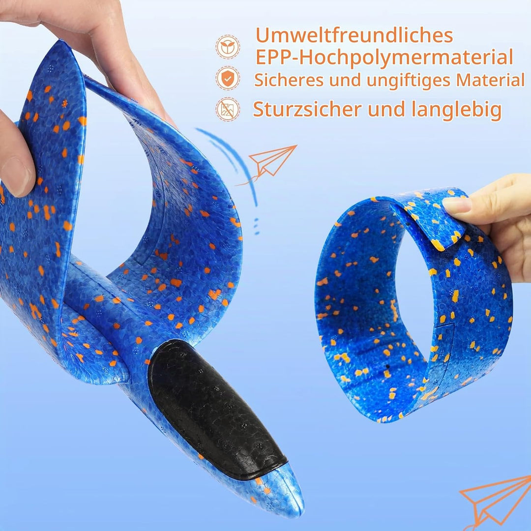 VCOSTORE Styroporflieger Flugzeug Styropor - 2 Stück Spielzeug Segelflugzeug Wurfgleiter Flieger für