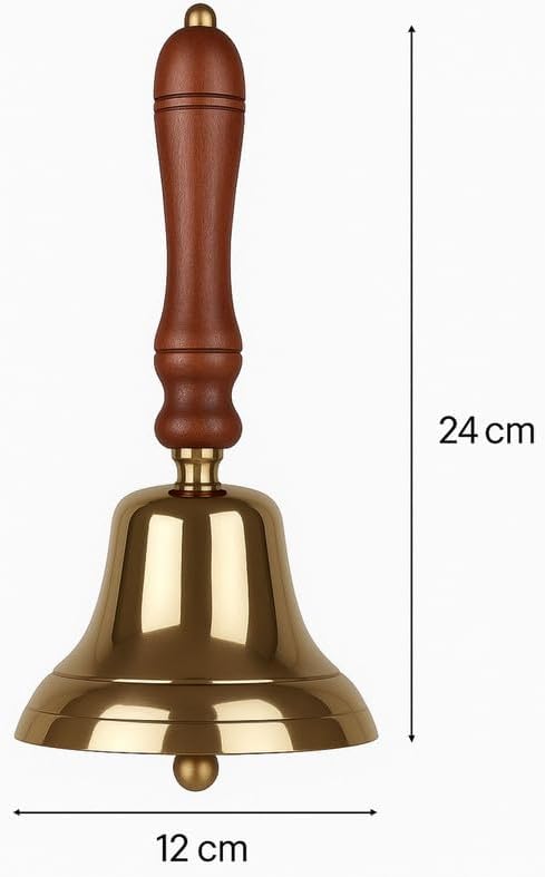 ACL Traditionelle Messingglocke mit Holzgriff | Last Order Glocke mit Metallklöppel | Ideal für Hote