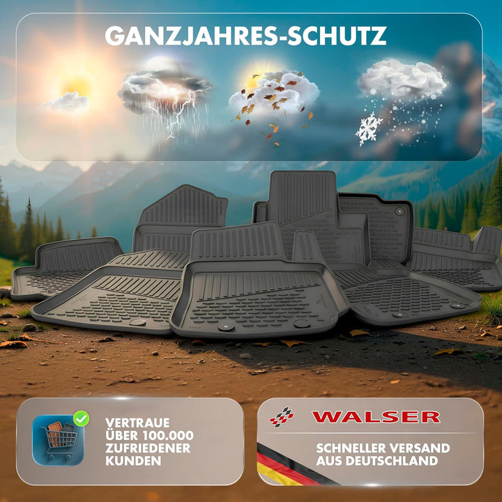Walser XTR Kofferraumwanne für Hyundai Kona (SX2) 04/2023-Heute, 100% passgenaue Antirutschmatte Aut