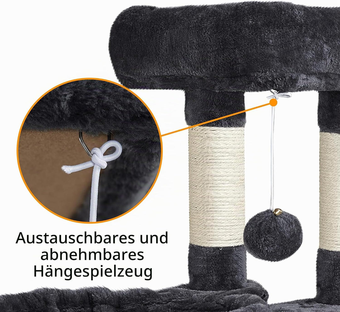 Yaheetech Kratzbaum Stabiler Katzenbaum Kletterbaum, mit Katzenhöhle Kratzbrett Plüsch Sisal, Katzen