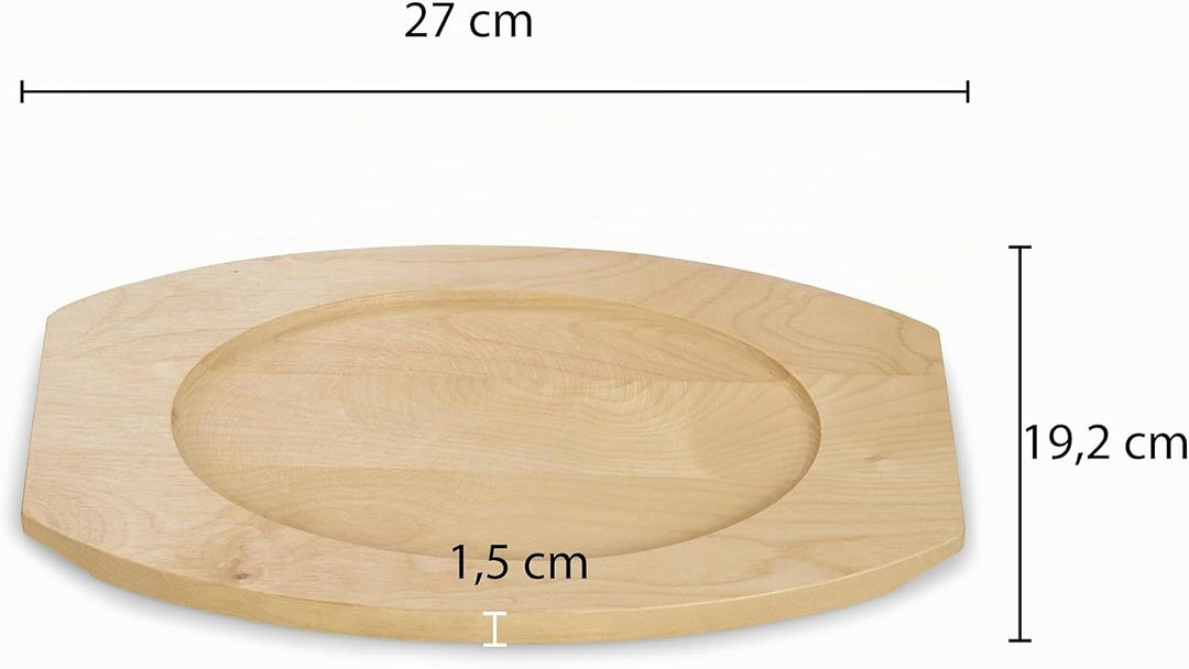 ECHTWERK Servierpfanne aus Gusseisen mit Grillstreifen und Servierbrett, Servierpfännchen, Abnehmbar