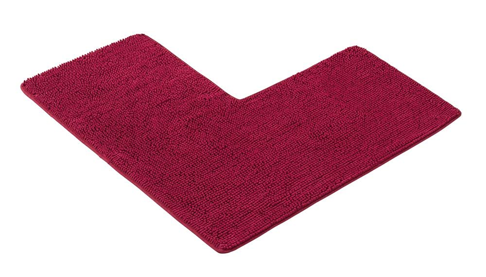 PANA® Chenille Duschvorleger mit Eckausschnitt • Badteppich für Eckduschen • Badematte rutschfest •