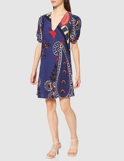 Desigual Damen Vest_terrassa Casual Dress S Blau, S Blau