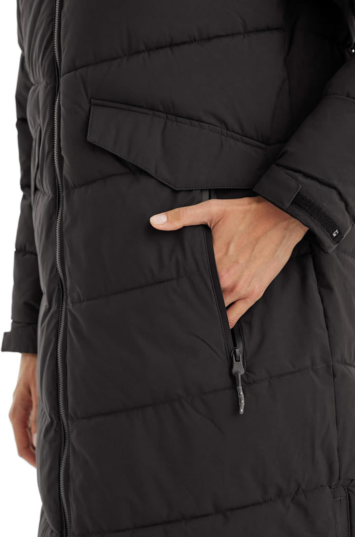 Killtec Damen Kow 62 Wmn Qltd Ct Wintermantel/Mantel in Daunenoptik mit Kapuze 38 Schwarz, 38 Schwar