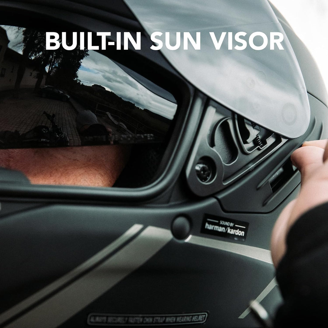 Sena Stryker Bluetooth Integralhelm mit Sound by Harman Kardon und integriertem Mesh Intercom Weiss