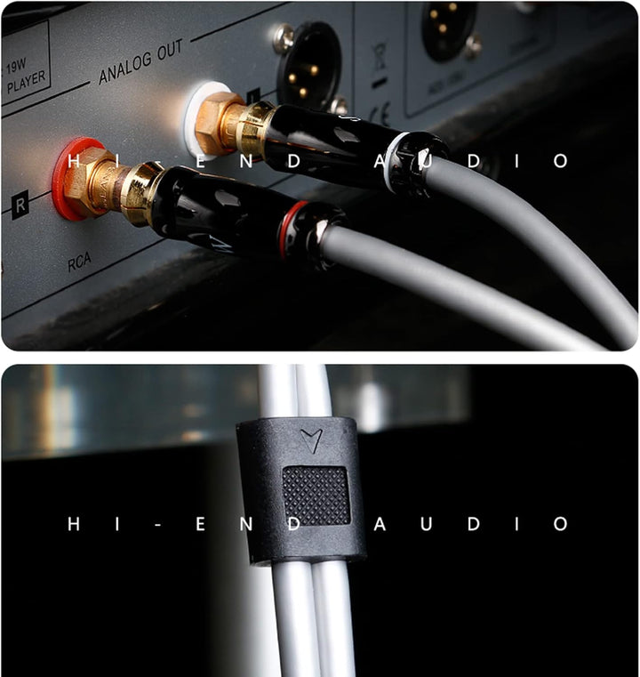 SKW Cinch Audio Kabel Set 2RCA Stecker Auf 2RCA Stecker HiFi Chinch RCA Kabel (1M,Grau) 1M Entry lev