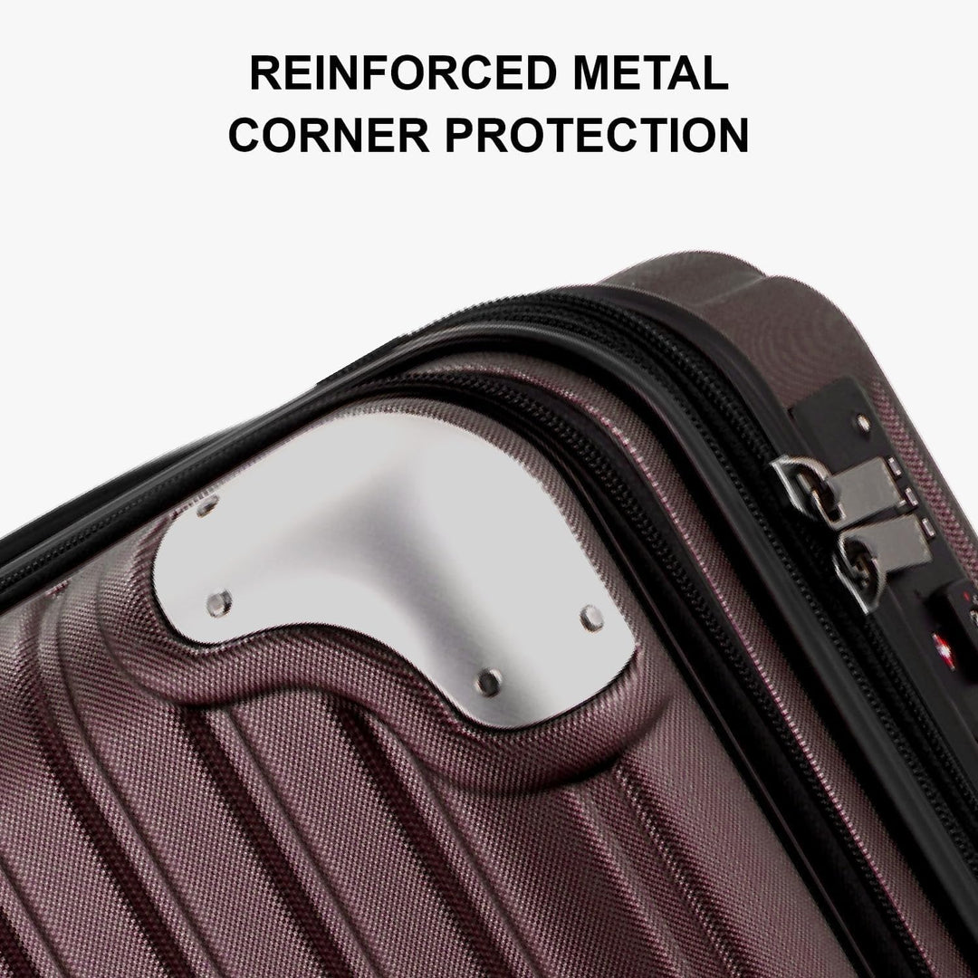 LEVEL8 Koffer Trolleys Handgepäck Hartschalenkoffer Rollkoffer Reisekoffer, TSA Rot (Organizer-Set)3