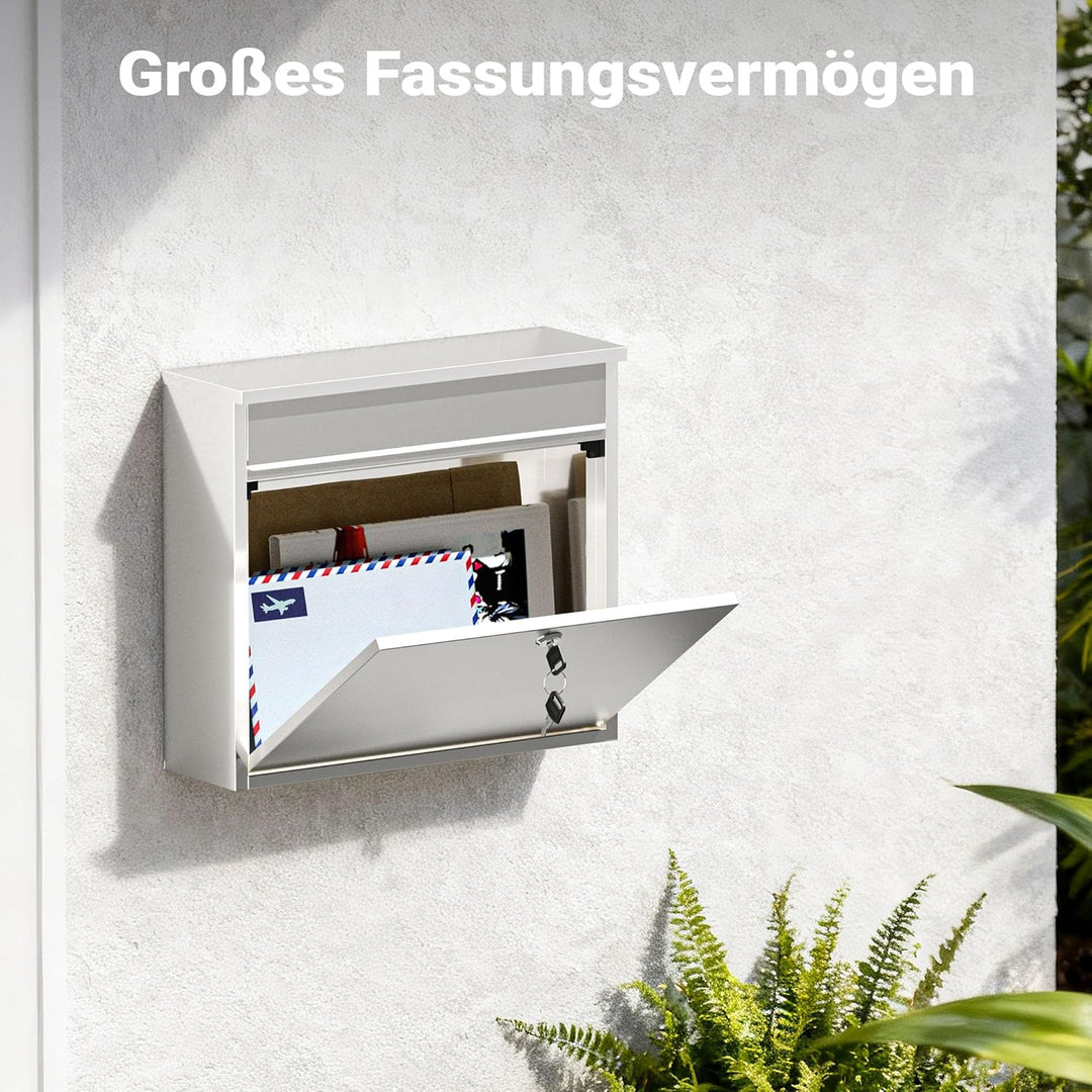 Briefkasten Postkasten Edelstahl Wandbriefkasten Mailbox Design V13
