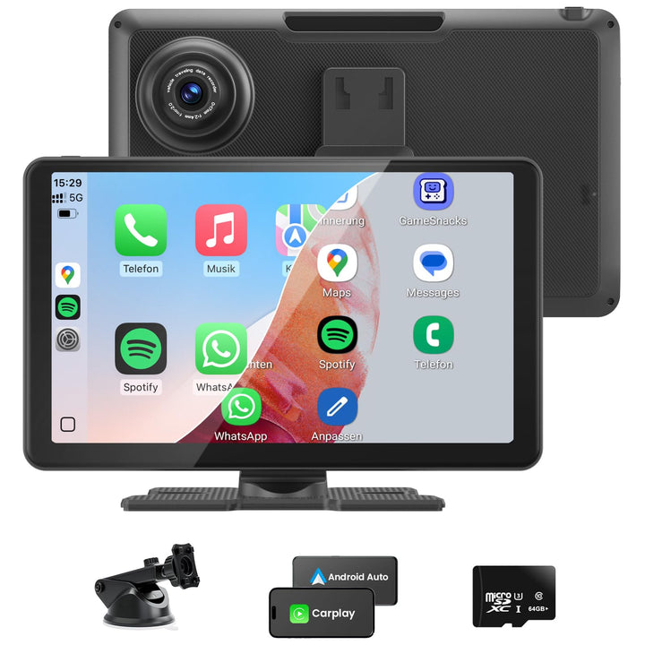 Tragbare CarPlay Display, Wireless Android Auto Monitor, IPS Touchscreen Bildschirm, Bluetooth-Freis