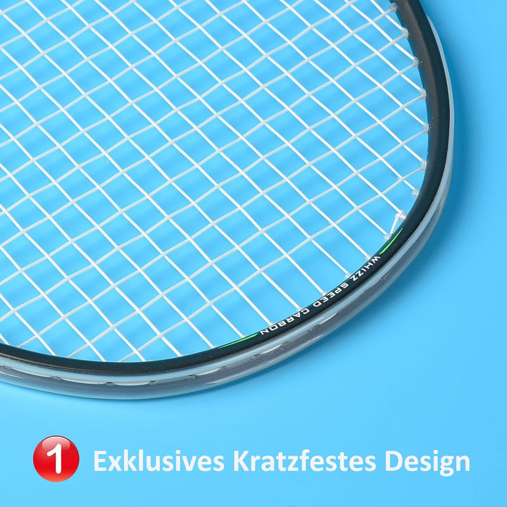 BAIHUALIN WHiZZ Badminton Schläger Set, Leichter Carbon Graphit Badmintonschläger Federball Set für