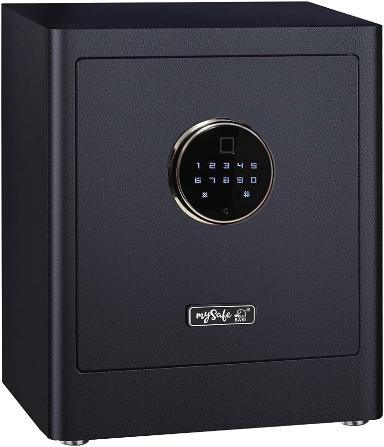 mySafe Premium 350 | elektronischer Schrank-Tresor | Zahlencode & Fingerscan | modernes Design | hoh