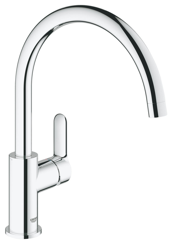 GROHE BauEdge - Einhand-Spültischbetterie (Einlochmontage, Einlochmontage, 360° schwenkbar), chrom,
