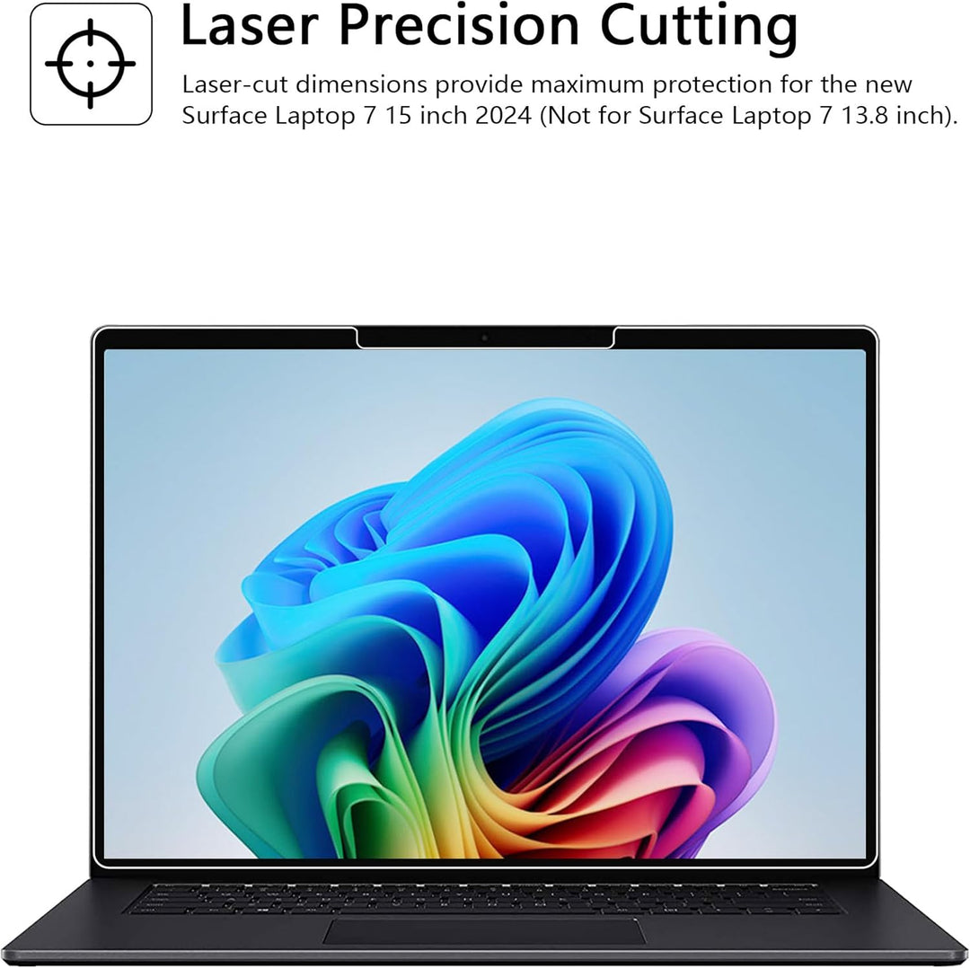 MEGOO Microsoft Surface Laptop 7 (2024, 15 Zoll) Glas Schutzfolie - Kratzfest, Einfache Installation