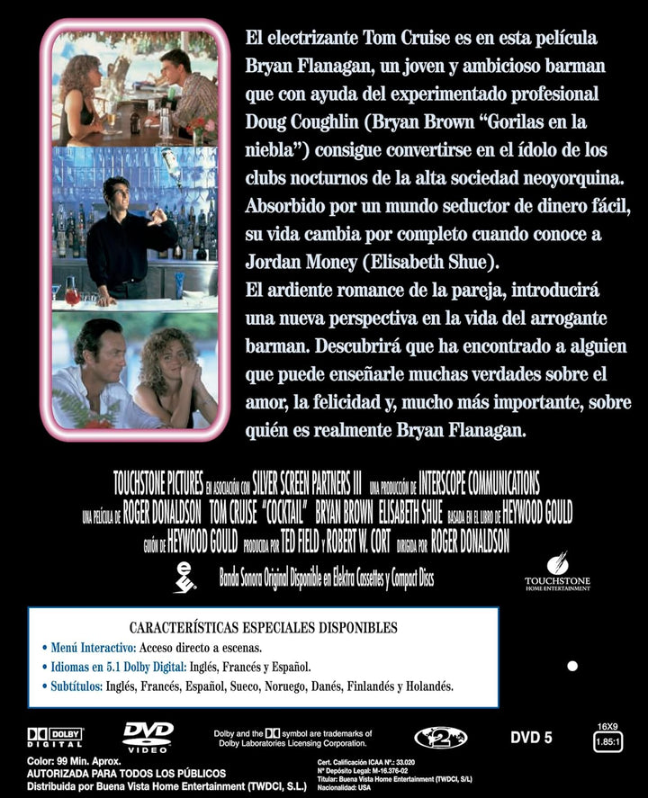 Cocktail (Import Dvd) (2014) Tom Cruise; Elisabeth Shue; Bryan Brown; Lisa Ban..., DVD