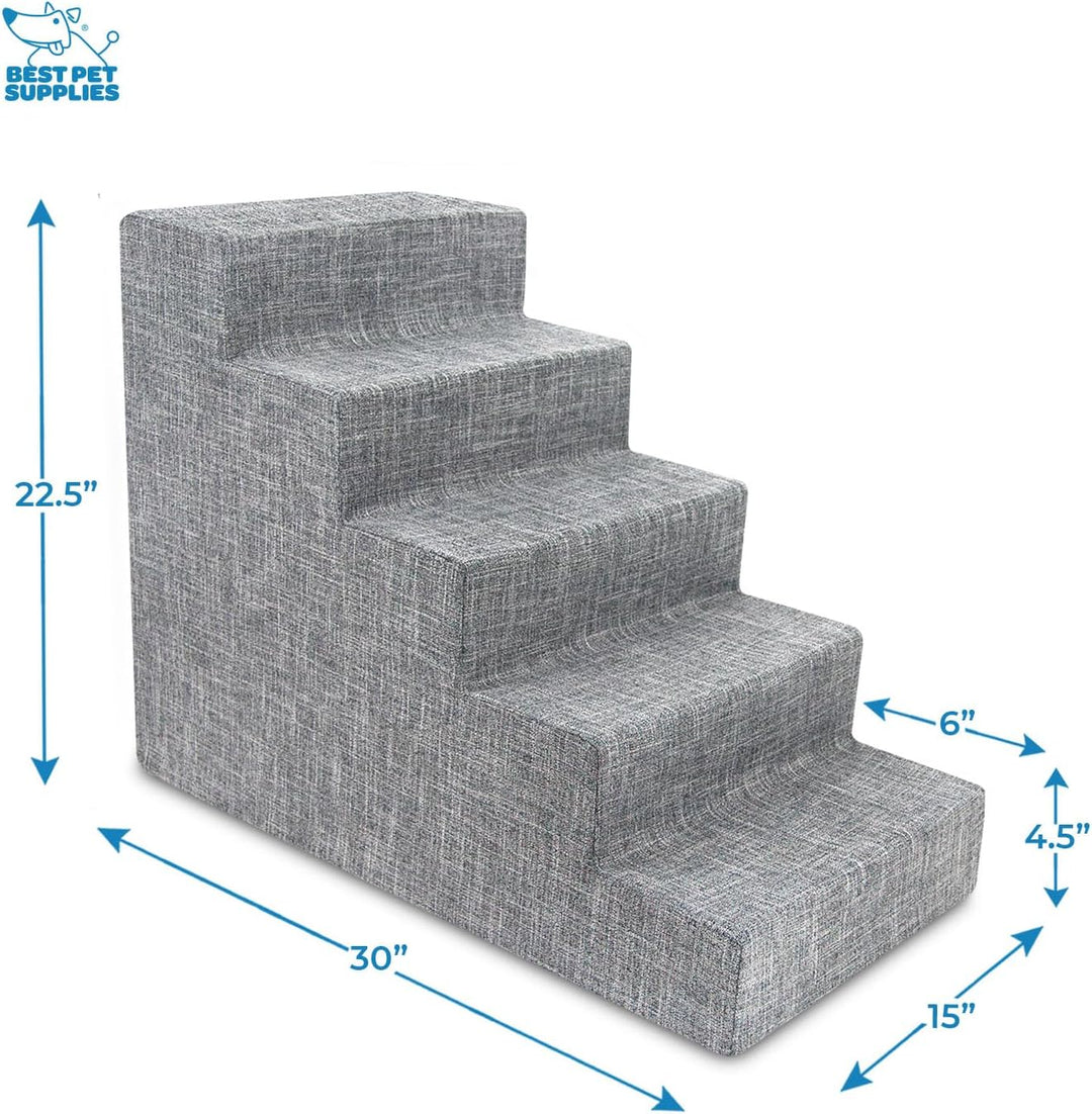 Best Pet Supplies Haustiertreppe mit CertiPUR-US-zertifiziertem Schaumstoff für Hunde und Katzen in