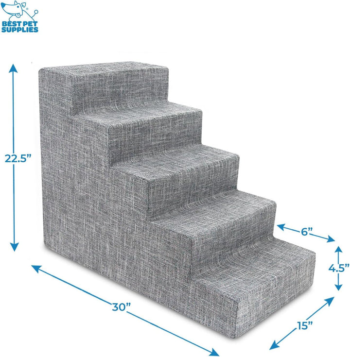 Best Pet Supplies Haustiertreppe mit CertiPUR-US-zertifiziertem Schaumstoff für Hunde und Katzen in