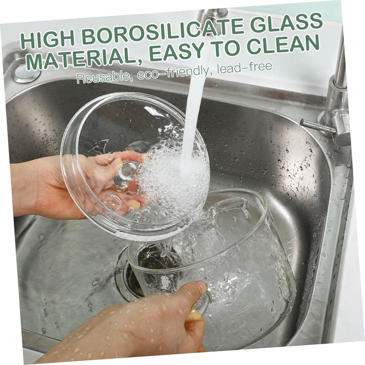 Garneck Hochwertiger Transparenter Glastopf Mit Deckel Und Doppelgriff Hitzebeständig Für Babynahrun