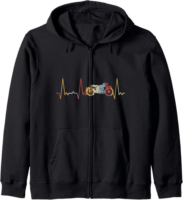 Herzschlag Motorrad Kapuzenjacke