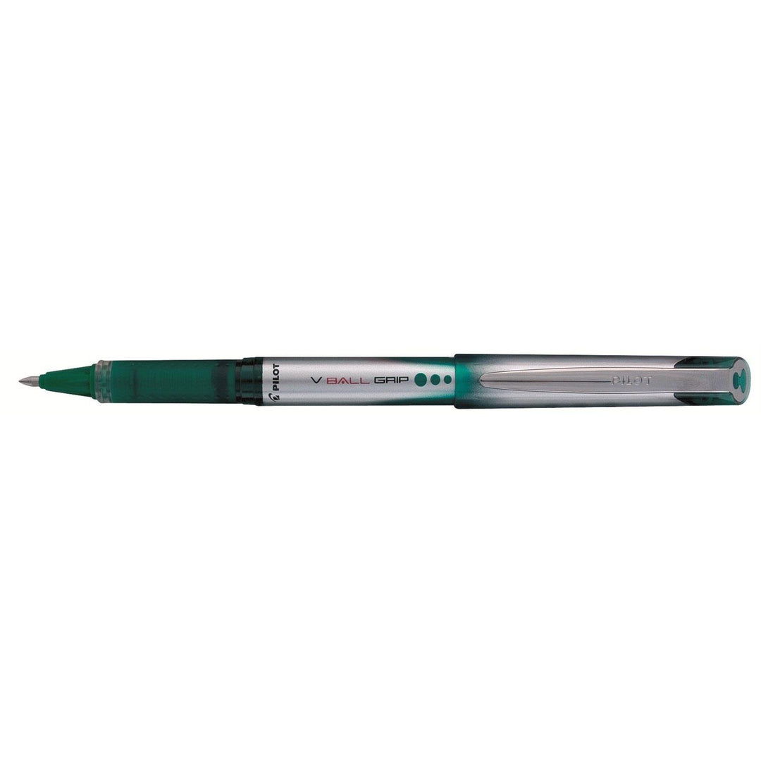 Pilot V-Ball Grip Tintenroller Spitze Metall 0,7 mm Flüssigtinte + Grip Komfort 12 Stück verte, vert