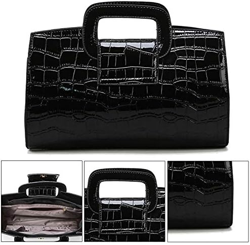 Milya Damen Leder Vintage Handtasche Clutch Henkeltasche Abendtasche Umhängetasche Ledertasche Schul