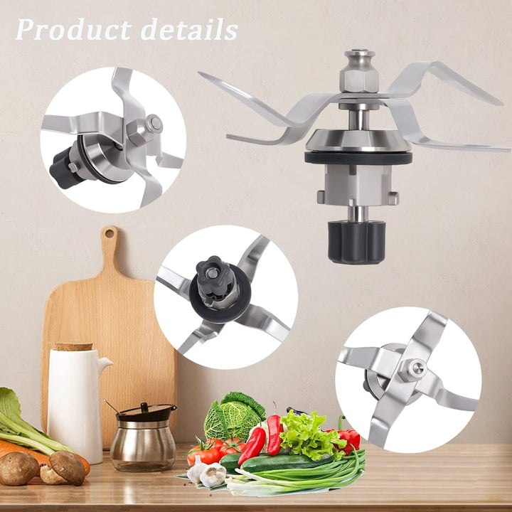 Poweka Ersatzmesser Kompatibel mit Silvercrest Monsieur Cuisine Connect und Monsieur Cuisine Smart K