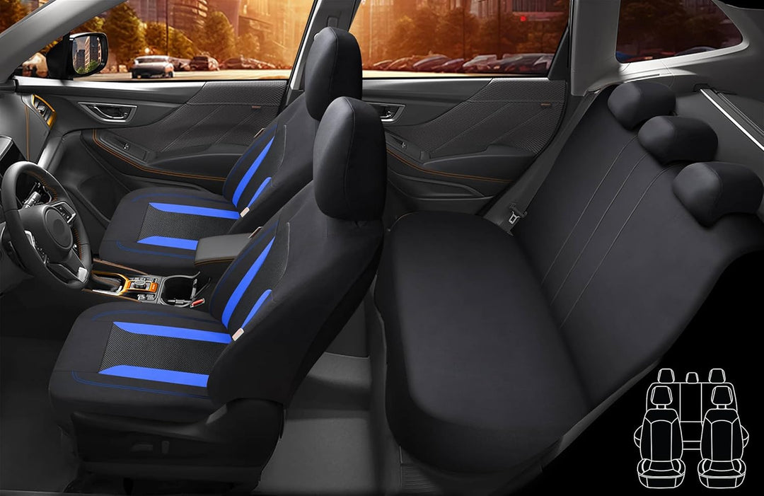 BREMER SITZBEZÜGE Schonbezüge-Komplettset für Opel Corsa D Bj 2006-14 in Schwarz/Blau FT1