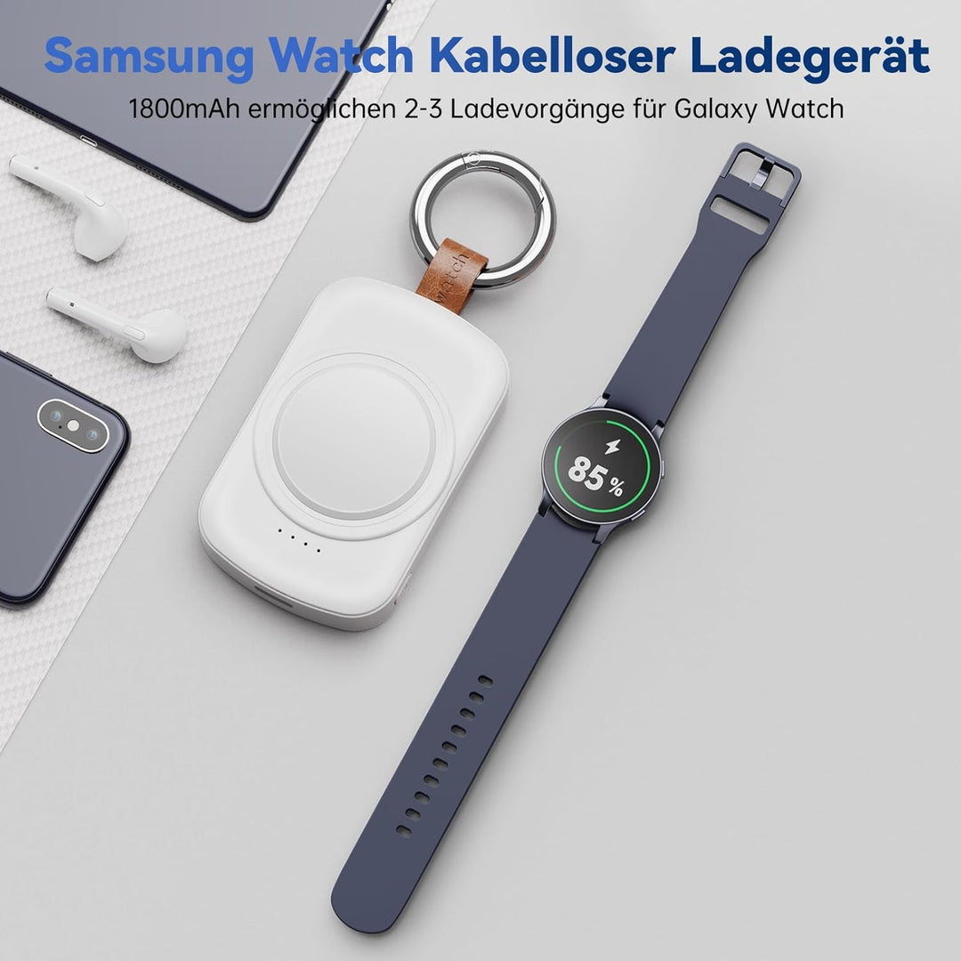 Ladegerät für Samsung Galaxy Watch,1800 mAh tragbares Ladegerät für Samsung Galaxy Watch 8/8 Classic