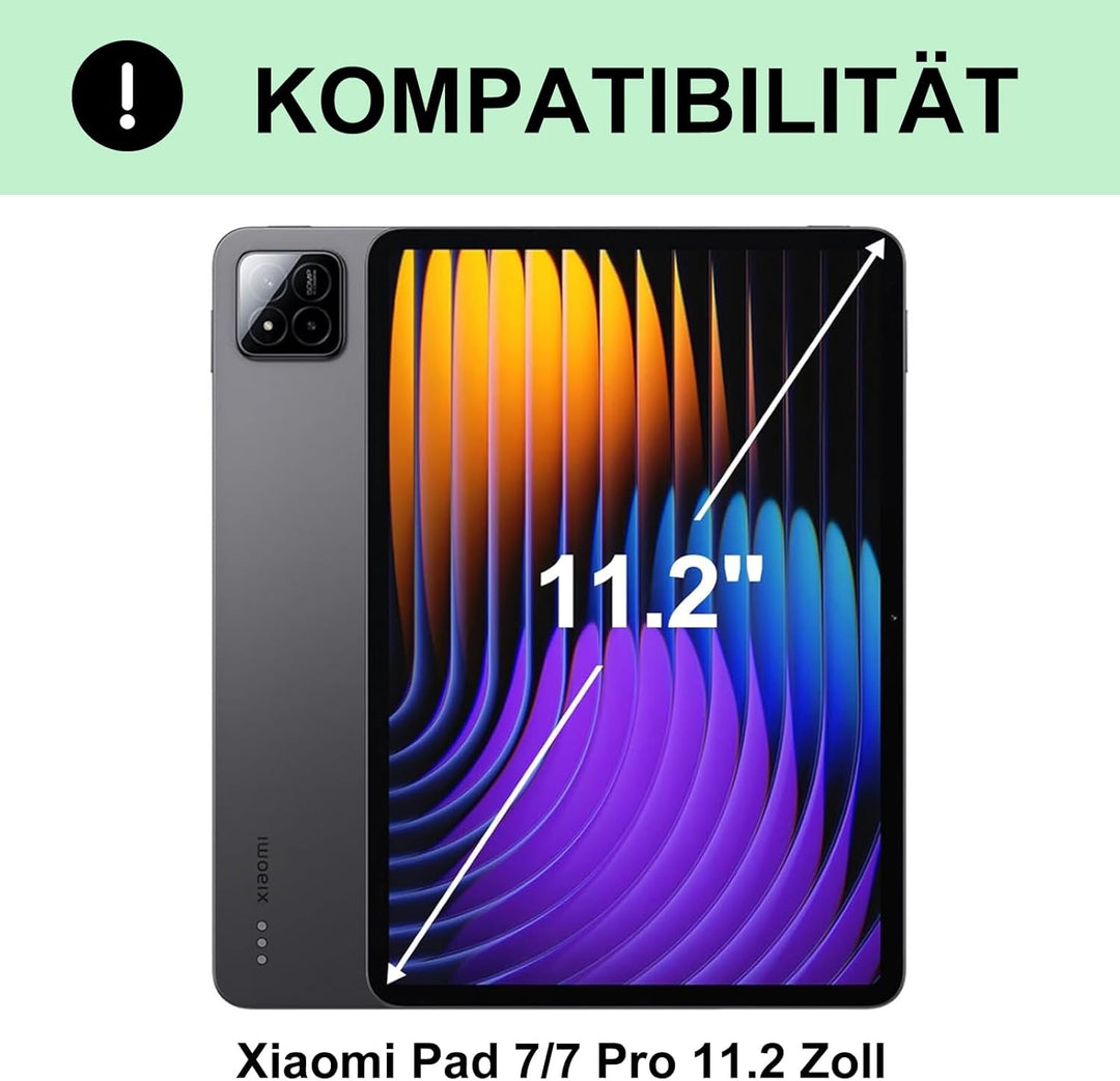 Tastatur für Xiaomi Pad 8/7/7 Pro 2024 11.2", Hülle mit Tastatur für Xiaomi Pad 7 2024 Magnetische B