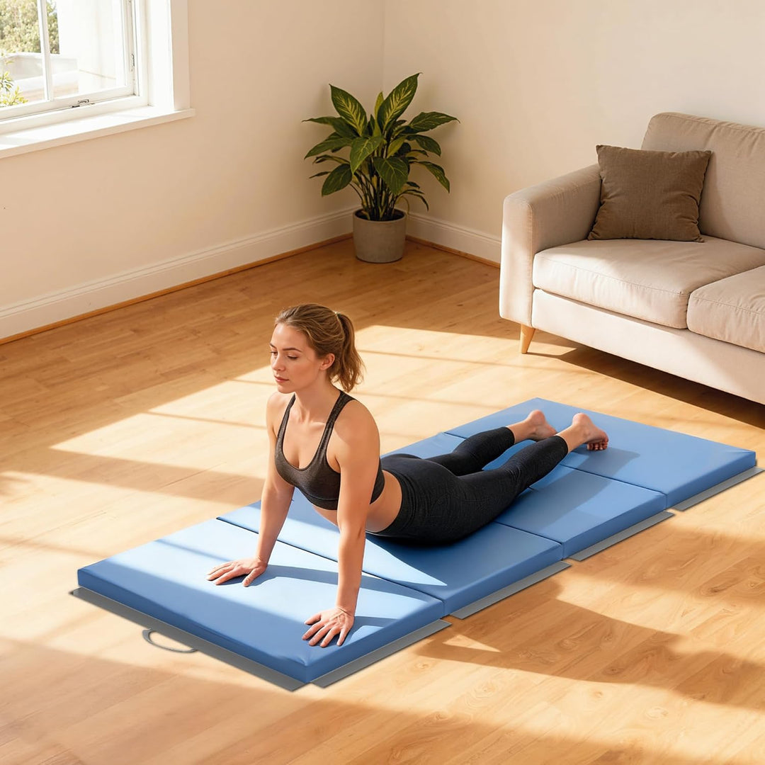 HOMCOM Faltbare Gymnastikmatte, dicke Gymnastikmatte, 180 x 80 x 5 cm, mit Griff, Bodenmatte für Yog